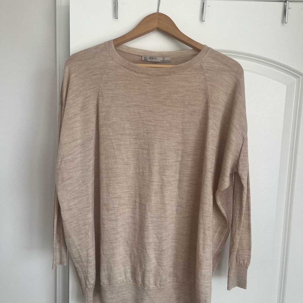 All Saints Beige Knit Jumper